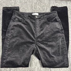 LOFT Black velvet Pants Straight Leg